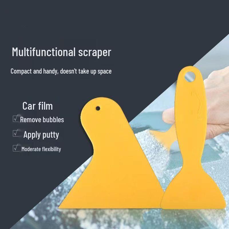 Triangular Yellow Plastic Scraper for Car Film & Sticker Application