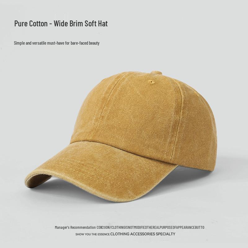 Unisex Custom Logo Solid Color Baseball Cap - Spring/Autumn Casual Korean Style for Large Head.
