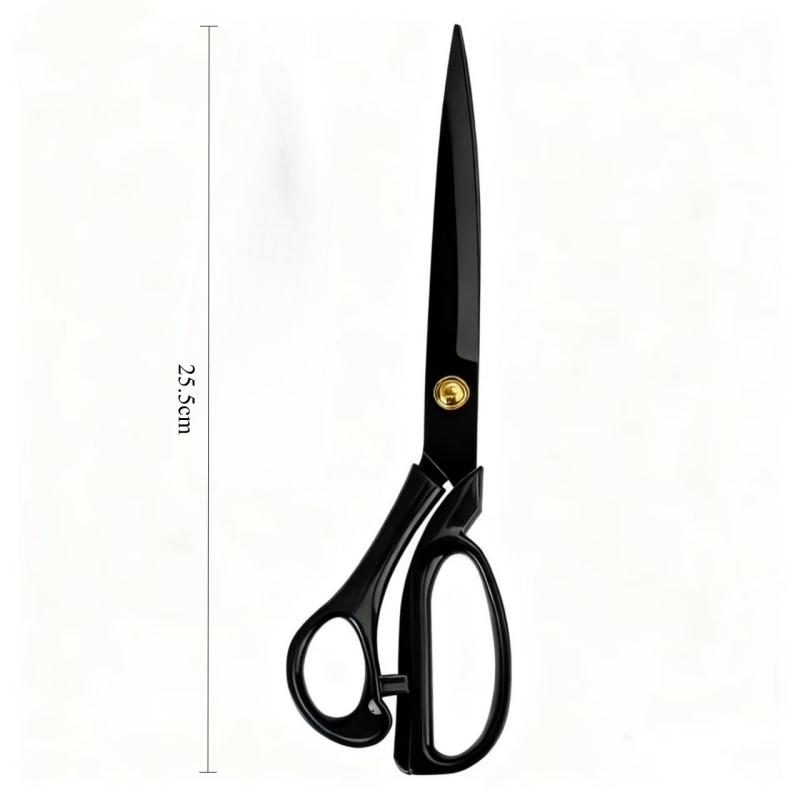 10 Inch Stainless Steel Tailor Scissors with Blackening Process, Professional Fabric Cutting, Manual Sewing, Household Large Sci