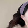 Misty Purple Velvet Headband: Retro Style, Skin-Brightening, Super Wide, Perfect for Autumn and Winter Travel