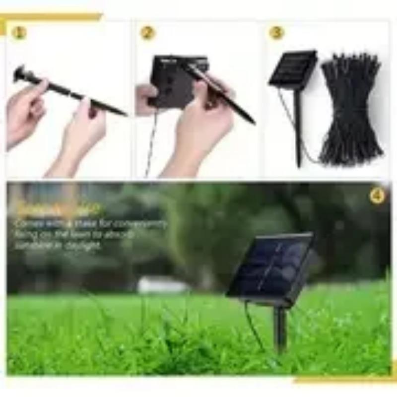 LED Solar Light String 8 Functions Outdoor Waterproof Lawn Starry Sky Christmas Garden Courtyard Decoration Atmosphere Lights