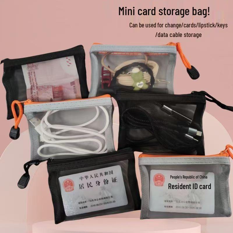 Mini Mesh Transparent Zipper Bag - Document & Test Paper Storage