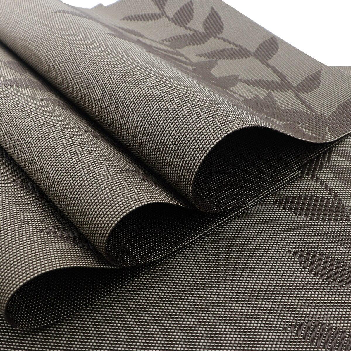 6 шт. ПВХ коврики для стола Нескользящие водонепроницаемые салфетки лист цветок дерево — фото 10