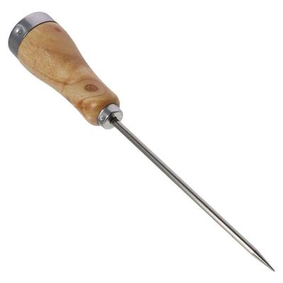 Durable Wooden Handle Ice Pick Single Fork Ice Breaking Ice Cone Deicing Sharp Ice Chisel Bar