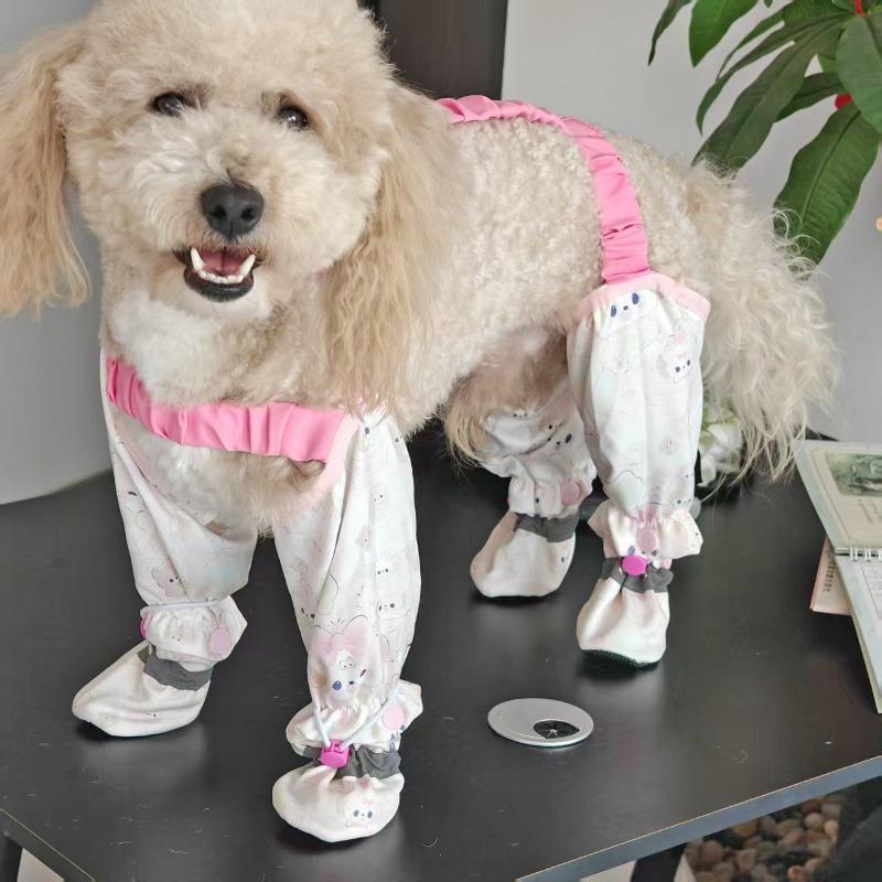 

Комбинезон для выгула собаки, защищающий от грязи и мочи, размер средний и маленький, комбинезон-тедди для собаки, с защитой для лап, чехлы для обуви на четыре лапы для питомца XXL chest 55 back 45 about 14-9 kg