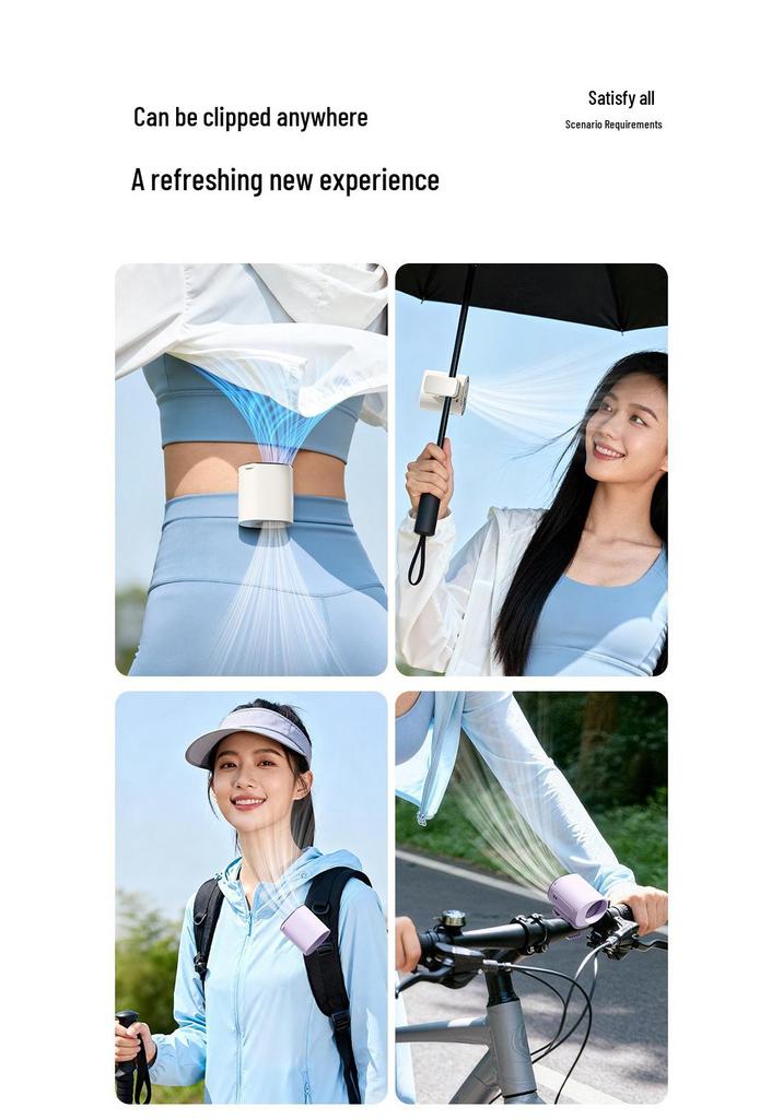 High-Speed Handheld Waist-Hanging Cooling Fan with Ice Pack Clip Y32