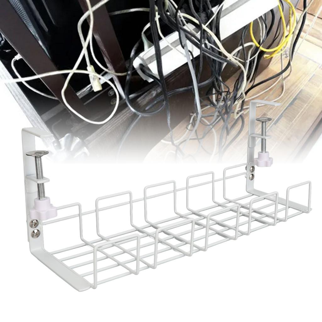 Under Desk Cable 40.5CM Steel Space Saving Strong Load Bearing Desk Wire Management Tray for Worktop
