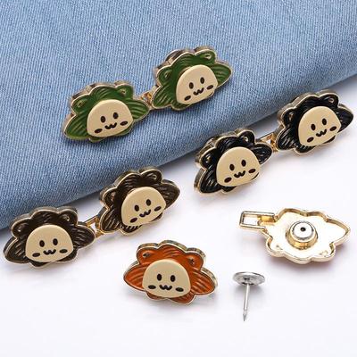 Lion Adjustable No-Sew Waist-Cinching Jeans Button with Detachable Buckle and Hook-and-Eye System