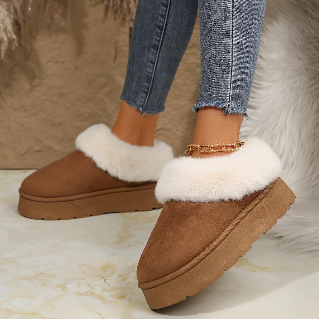 Classic, Fashionable, Warm, Non Slip, Plush Edged Women's Home Shoes, Indoor Slippers, and Ankle Boots