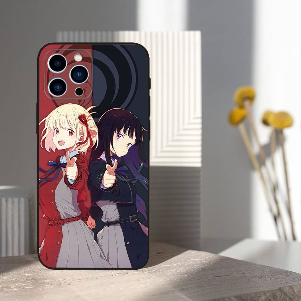 

Hot L-Lycoris R-Recoil Anime Phone Case For iPhone 16,15,14,13,12,11 Plus,Pro Max,XS,X,XR,SE,Mini,8,7,Soft Silicone Black Cover iPhone16e