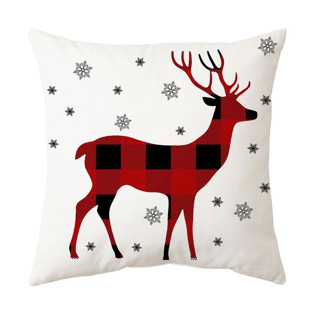 Christmas home decoration pillow cover Merry Christmas Snowman Christmas tree plaid printed cushion cover Sofa room decoration