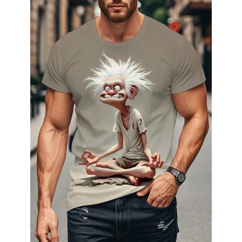 Summer Fun Men's T Shirt 3D Graphic Abstract Stylish Classic O-Neck Short Sleeve Top Daily
