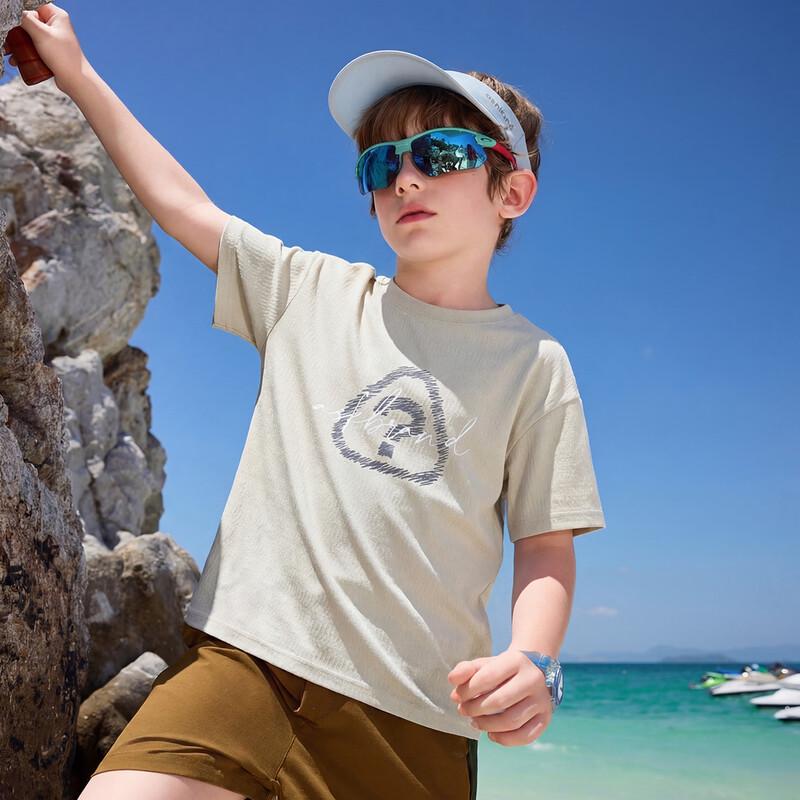ASK JUNIOR Kinder T-Shirt mit überschnittenen Schultern, kurzärmlig