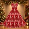 Women's Sexy Off Shoulder Christmas Print Retro Dress for Party