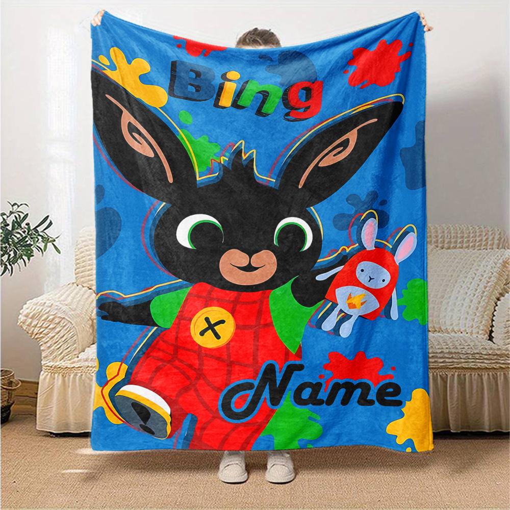 Bing Bunny Themed Blanket Personalized Name Soft Warm And Versatile For Sofa Bed Office And Travel Machine Washable Comfortable In All Seasons Best