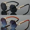 2 Pairs Per Set Round Sunglasses Fashion Vintage Double Bridge Gradient Multicolor Shades Women Luxury Design Casual Sun Glasses