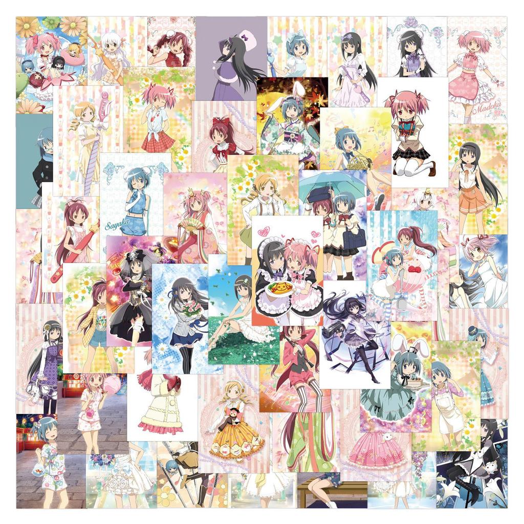 Magical Girl Madoka Magica Anime Stickers - 80 Sheets for DIY Journals, Stationery, Phone & Laptop Decor