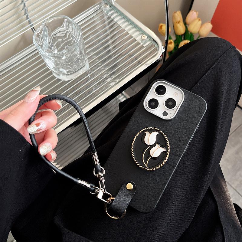 

Metal Tulip Bag Holder Mobile Phone Case for IPhone16 Crossbody Cord for Apple 15promax Protective Case For iPhone 7/8/SE 2020