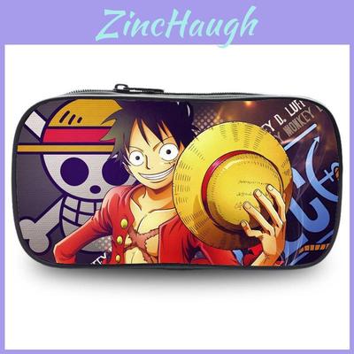 Sac à Crayons à Couche Unique Imprimé Anime One Piece Luffy Rangement Papeterie Étudiant Pour Enfants