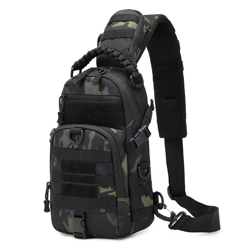 Men'S Fishing Chest Bag Tactical Sports Shoulder Outdoor Fanny Pack Camping Hiking Climbing Cycling Molle System Sling Bags Edc