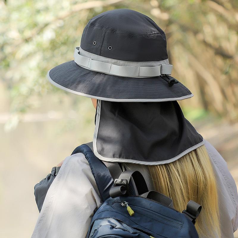 Waterproof Wide Brim Bucket Hats, Foldable UV Protection Womens Sun Hat with Neck Flap for Summer Beach Fishing Hiking