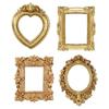 12 PCS Vintage Resin Picture Frame Set 4   Retro Frame Forms   Golden Photo Frames for Doll House Decor Jewelry Display