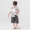 Boys' New Chinese Style Ink Wash Summer Two-Piece Set