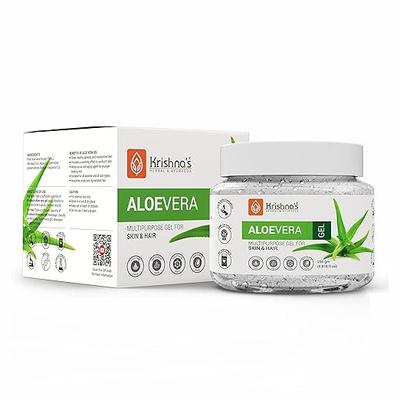 Krishna's Aloe Vera Gel - 250 G Pure White Non-Sticky Transparent 3 In 1 Aloe Fresh Soothing Gel for Skin, Body & Hair, Vitamin C+E Natural Emollients