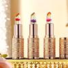 Lippenbalsam mit Farbwechsel und Blütenblatt-Goldfolie, lang anhaltende Feuchtigkeitsversorgung, verblasst nicht so leicht, temperaturempfindlicher, farbwechselnder Lippenstift, 3 Farben