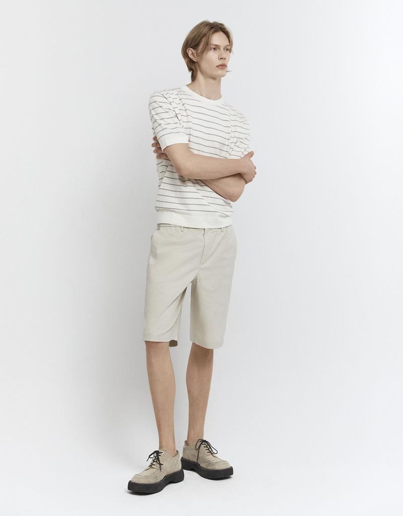 CONCEPTS1ONE Washable Striped Crew Neck Short Sleeve Knit Sweater 10056527/056527 [2Color]