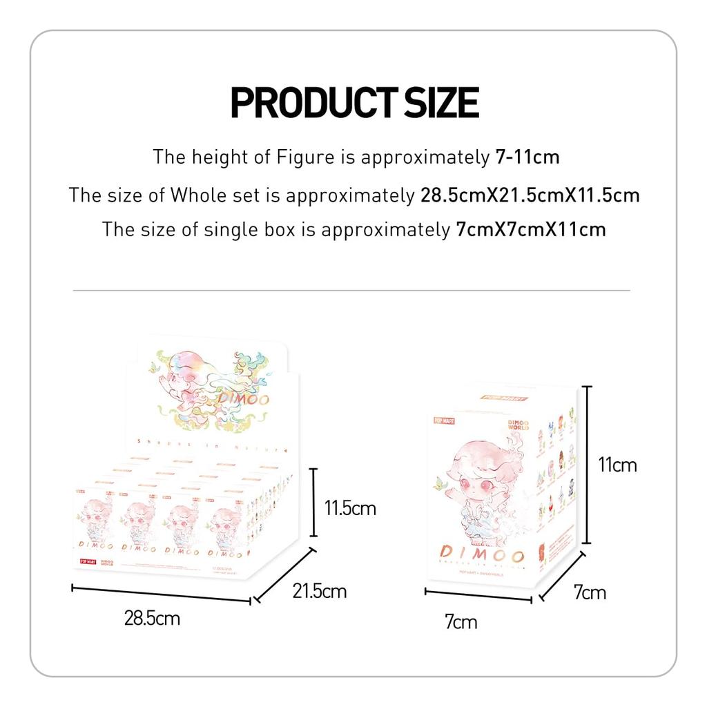 POP MART DIMOO Shapes In Nature Series Box of Pop Mart Gachapon Blind Box Plastic Premium PVC Soft Original Birthday Gifts [Assorted 12] Figures,