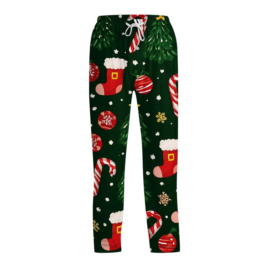 Men's Christmas Print Pajama Pants for and Sleep