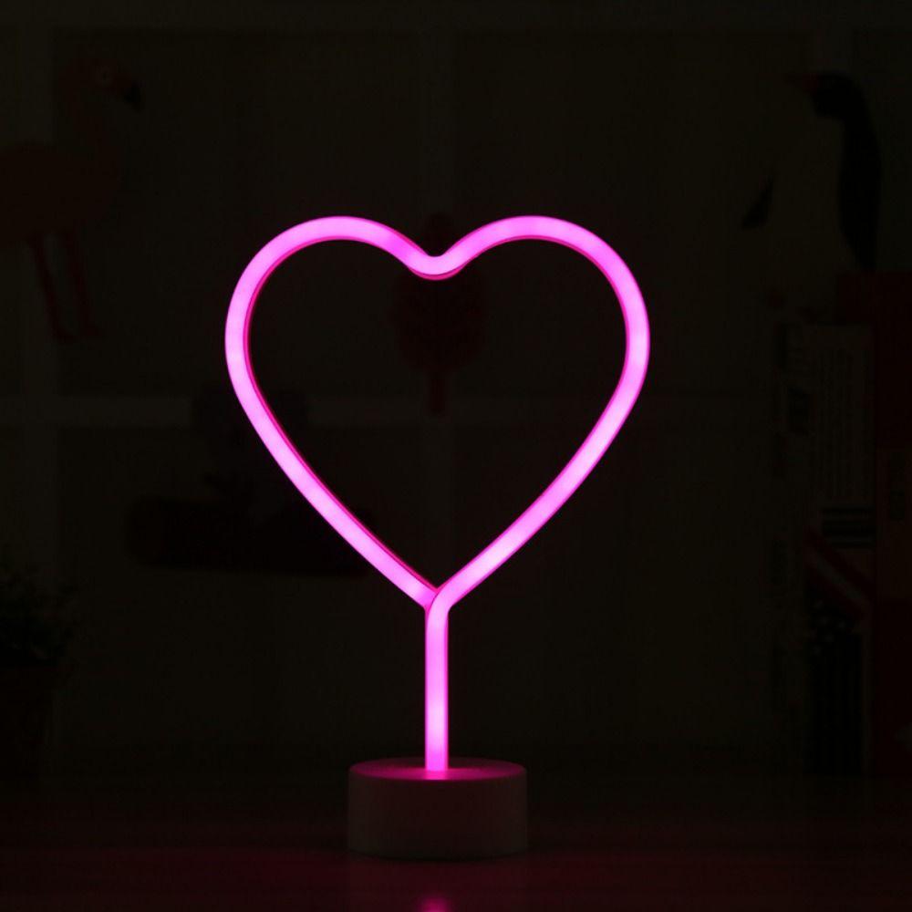 Colorful LED Neon Sign Nightlight 3D Acrylic with Base Desktop Rainbow Night Light Creative Battery USB Dual-use