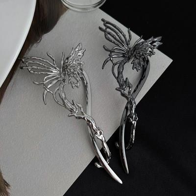 1 Stück Flüssiger Biochemischer Schmetterling Haarspange Damenlegierung Einwortspange Scheibenhaarspange Große Twist-Spange Kopfschmuck Haarspange
