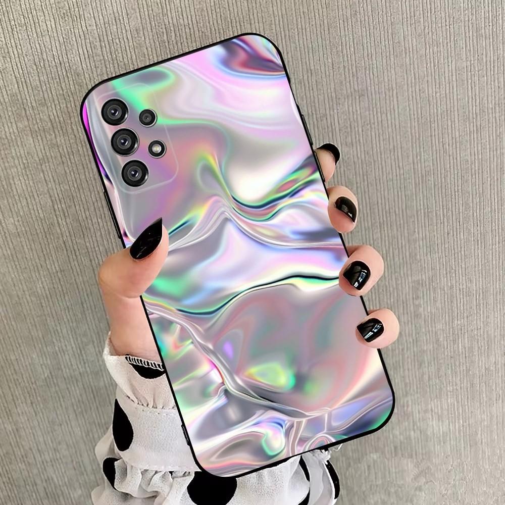 

Rainbow Holographic Iridescence Phone Case For Samsung Galaxy A20,A21s,A22,A31,A32,A52,A53,A72,73,A80,A91 Soft Black Cover Samsung a41