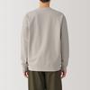 MUJI Milan Rib Size AB1NFA4A Men's Double-Knit V-Neck Cardigan, Gray, S,