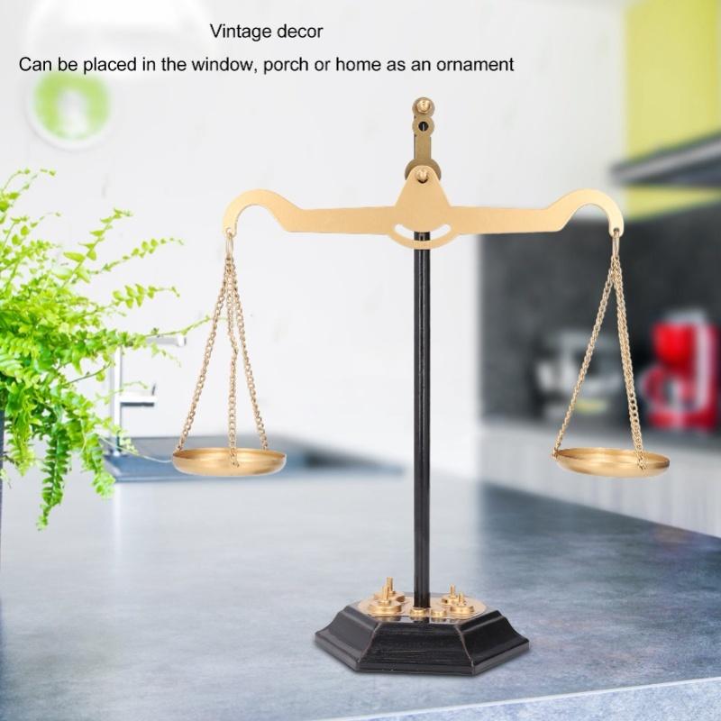 Balance Scale Decor Stress Relief Retro Desktop Iron Scales Of Justice Ornament For Home Decor