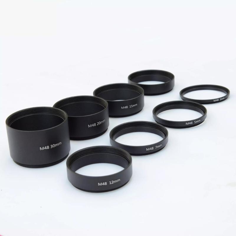 Astronomical Telescope Extension Tube Set 8Pieces Standard M48x0.75 Assorted Size 3/5/7/10/12/15/20/30mm Extending Rings