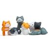 6Pcs Cartoon Cats Miniature Bonsais Planter Ornaments DIY Indoor Plant Arrangement Decorative Plastic Figurines Set