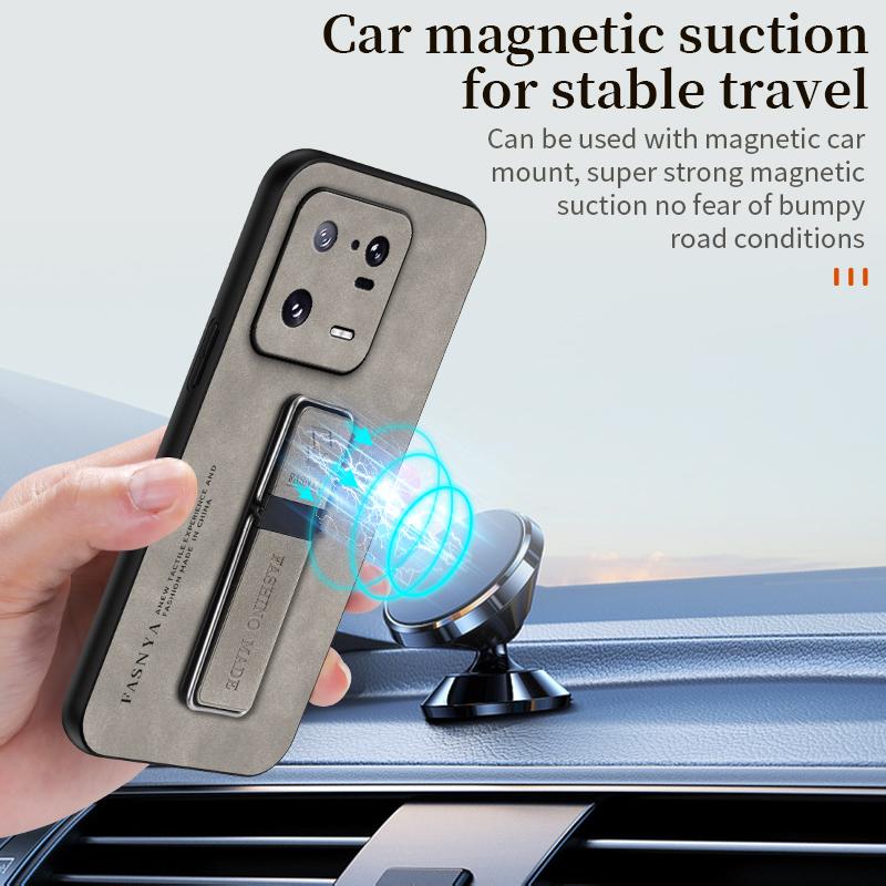 Pro Xiaomi Mi 13 Pro Pouzdro Luxusní Kožené Silikonové Nárazuvzdorné Pouzdro na Telefon Pro Xiaomi Mi 13 Mi 13Pro Magnetický Držák do Auta Zadní Kryt