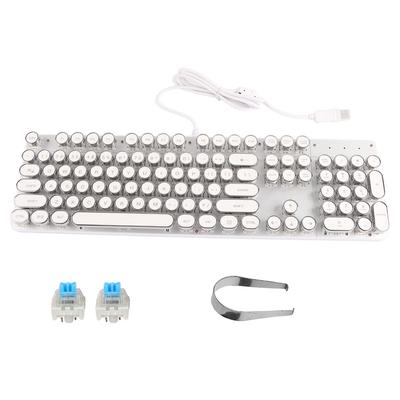 900‑5 Weiße Mechanische Tastatur mit Retro-Rundkappen Computerteile
