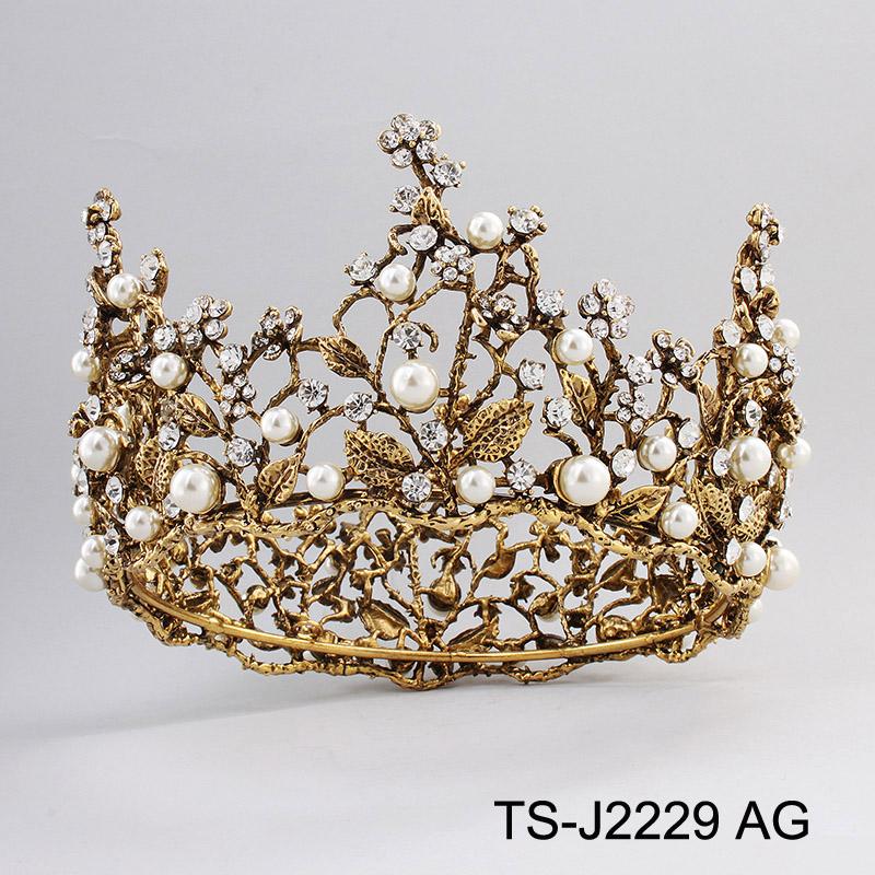 Halloween Party Fairytale Kingdom Happy Wedding Retro Color Crystal Rhinestone Tiaras Coronas Bride Wedding Crown for Bride
