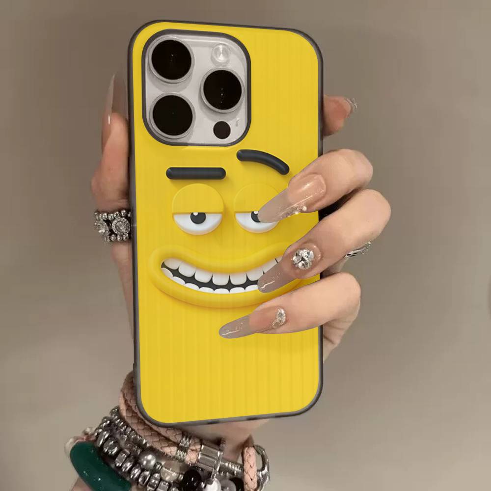 Funny Face For IPhone 17 16 15 14 13 12 11 Pro Max Plus Pro Clear Phone Cover Non-Slip Shell