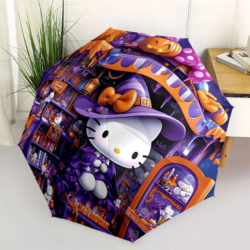 

1pc Hello Kitty Automatic Open/Close Umbrella - Compact Travel Umbrella with 8-Rib Durable Frame, Portable for Commuting, yy251023037