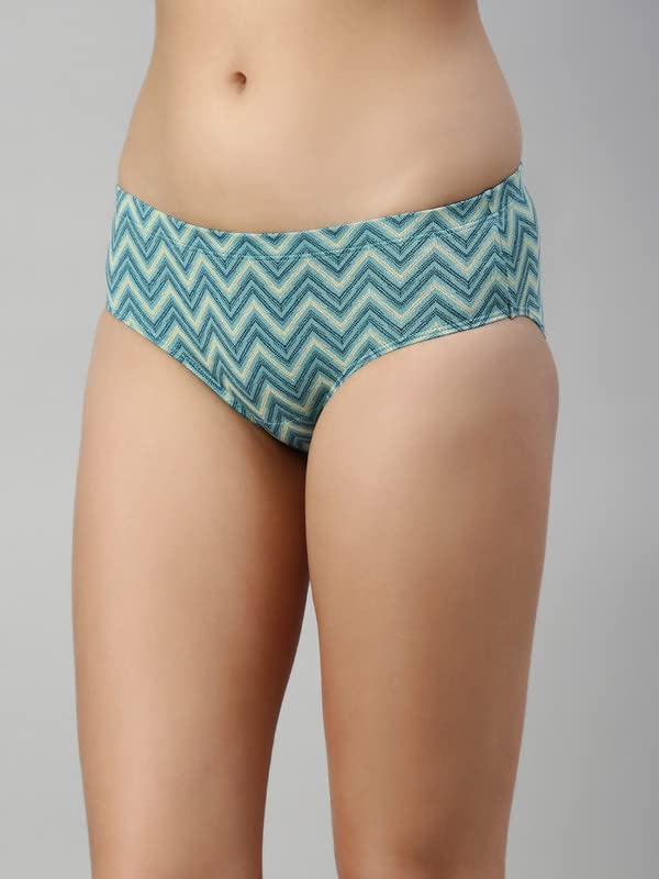

Enamor Stretchable Cotton Hipster Panties for Women Pack of 5, Full Coverage Grip Fit with Antimicrobial & Stain Release L