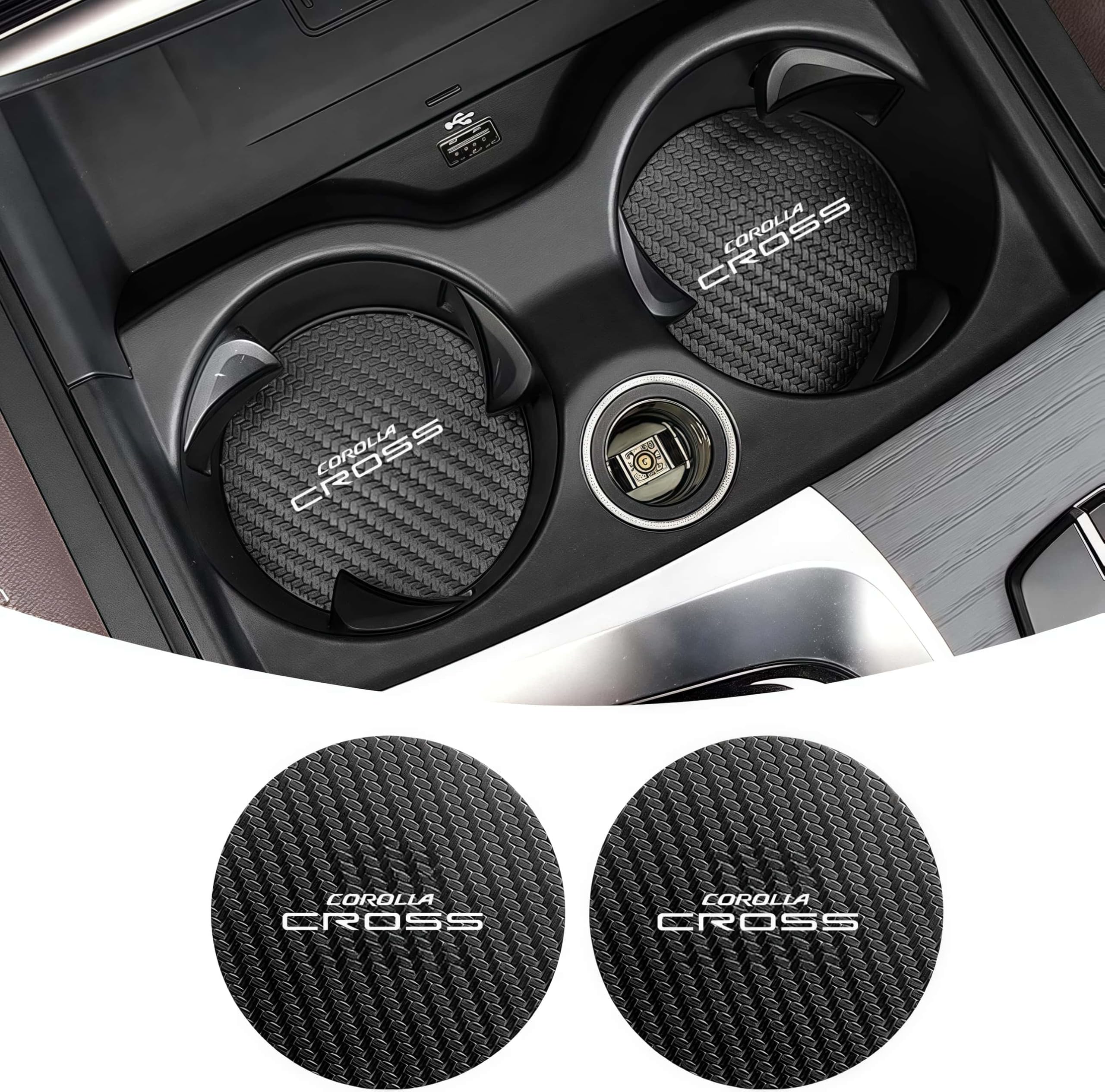 Corolla Cross Exclusive Cup Mat Car Thick Drink Pocket Mat Corolla cross applied чёрный