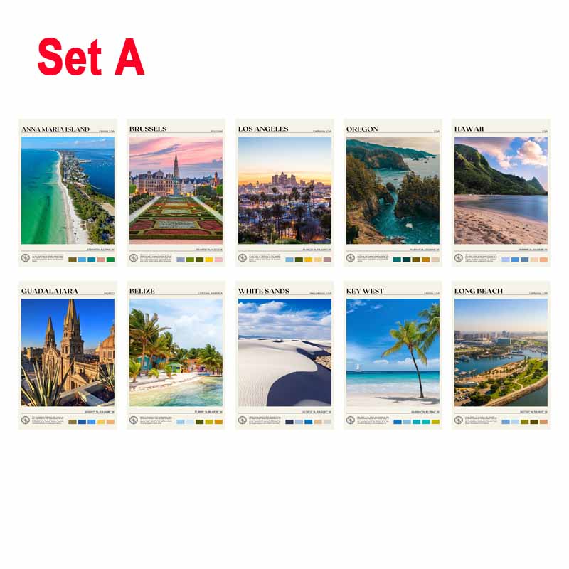 10/30 stk Byfotografi Veggcollage-sett Landskap Postkort Romdekor Estetisk Soverom Hjemmedekorasjon Kunst for Tenåringsjenter