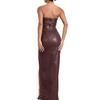 Stylish Women's Dress Elegant Fit Handmade Genuine Brown Real Lambskin Leather