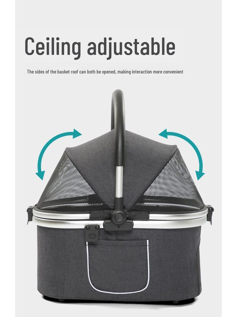 Double-Layer Pet Stroller: Spacious Design for Multiple Cats & Dogs, Removable Carriage