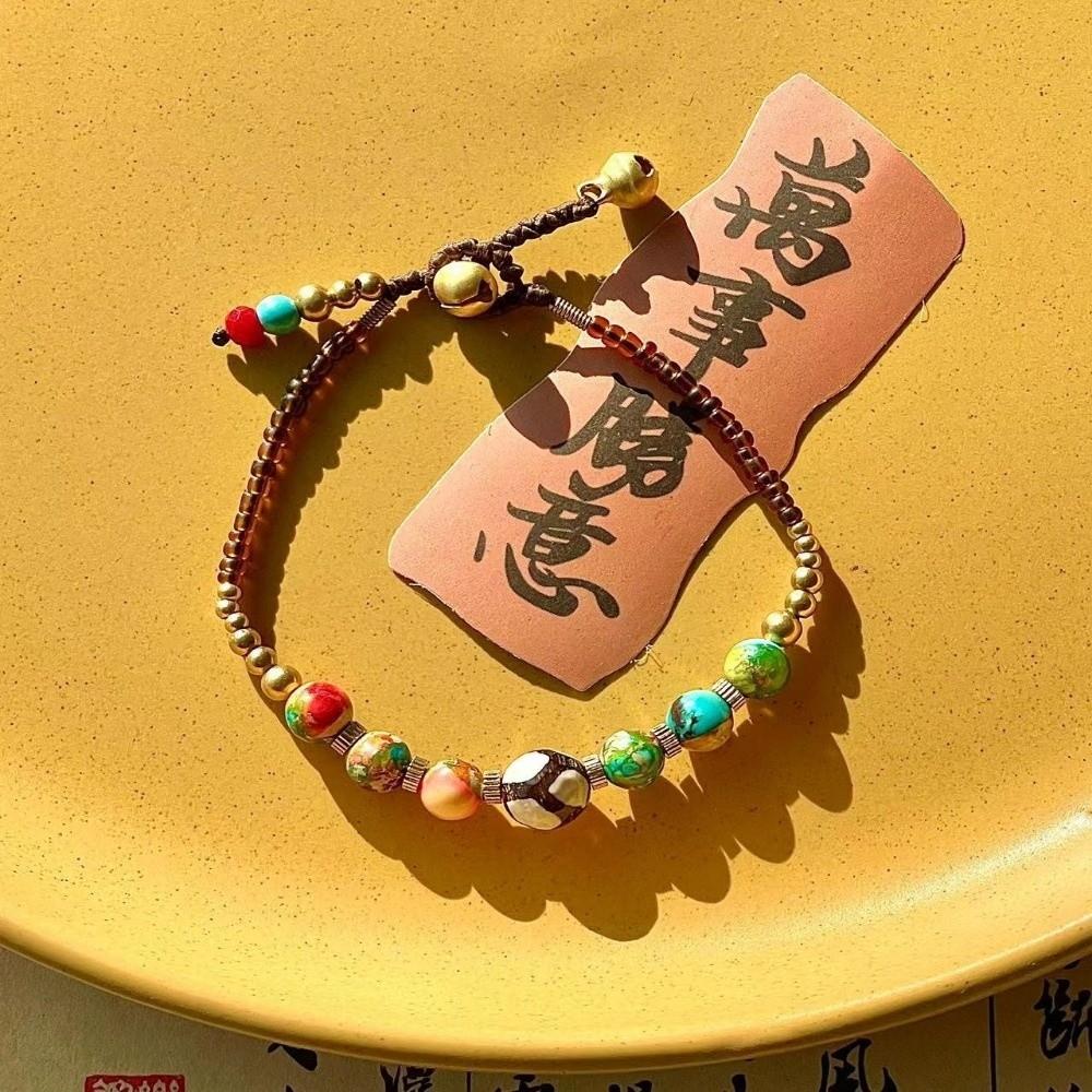 Tibetan Ancient Method Woven Braided Bracelet Nepal Bohemian Exotic Bell Women Bracelet Coco Hand Rope Bracelet Women Jewelry